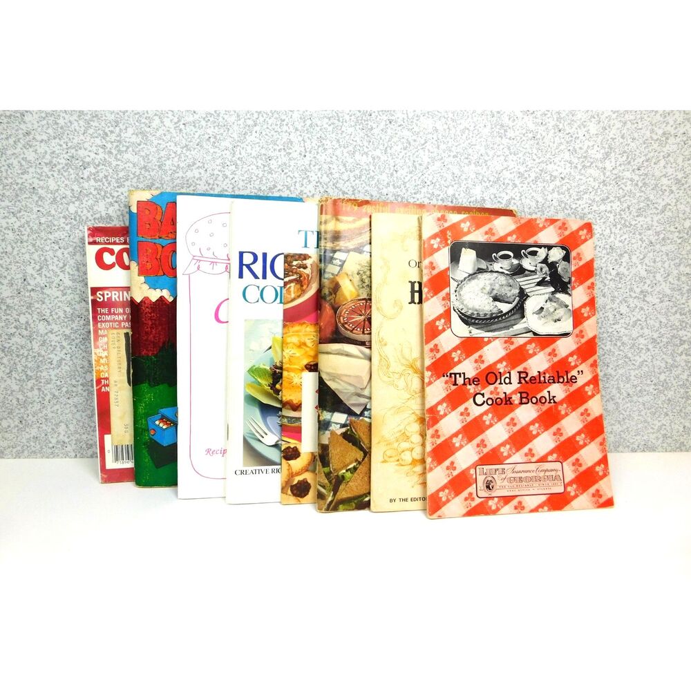 Vintage Cookbook Lot  X 8 Paperback 1950's to 70's Cheese Organic Cookies